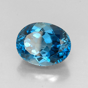 Topacio azul natural de 7,83 ct, corte óvalo, VVS-VS