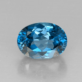Topacio azul natural de 7,33 ct, corte óvalo, VVS-VS