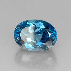 Topacio azul natural de 7,33 ct, corte óvalo, VVS-VS