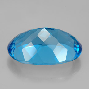 Topacio azul natural de 12,38 ct, corte óvalo, VVS