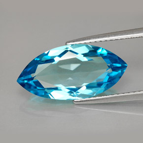 Topacio azul natural de 6,79 ct, marquesa, VVS