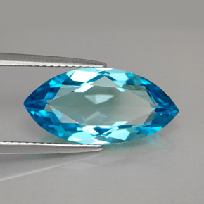 Topacio azul natural de 6,79 ct, marquesa, VVS