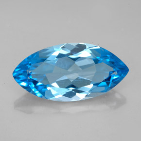 Topacio azul natural de 6,60 ct, marquesa, IF