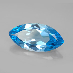 Topacio azul natural de 6,60 ct, marquesa, IF