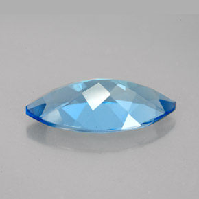 Topacio azul natural de 6,60 ct, marquesa, IF