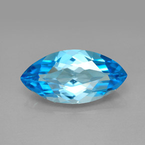 Topacio azul natural de 6,54 ct, marquesa, VVS