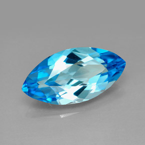 Topacio azul natural de 6,54 ct, marquesa, VVS