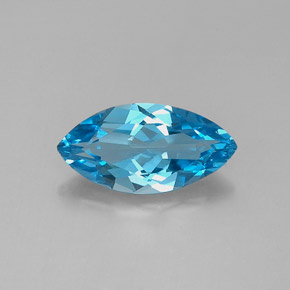 Topacio azul natural de 6,28 ct, marquesa, VVS