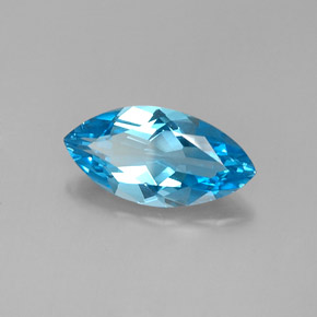 Topacio azul natural de 6,28 ct, marquesa, VVS