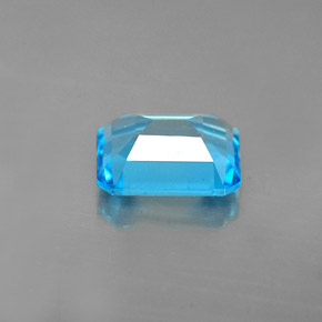 Topacio azul natural de 1,91 ct, corte esmeralda, VVS