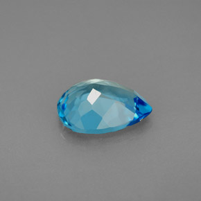 Topacio azul natural de 2,78 ct, en forma de pera, VVS