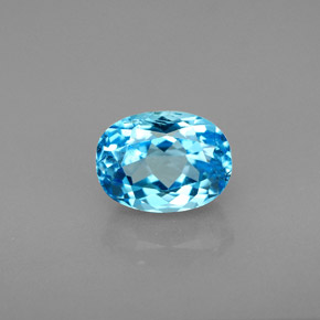 Topacio azul natural de 2,24 ct, corte óvalo, VS-SI