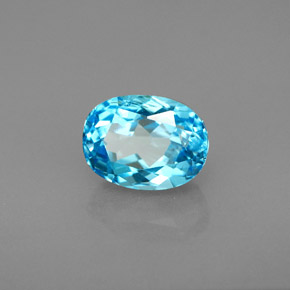 Topacio azul natural de 2,24 ct, corte óvalo, VS-SI