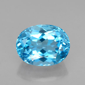 Topacio azul natural de 2,98 ct, corte óvalo, VVS