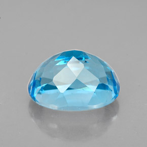 Topacio azul natural de 2,98 ct, corte óvalo, VVS