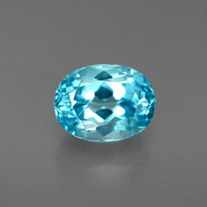 Topacio azul natural de 2,38 ct, corte óvalo, VVS