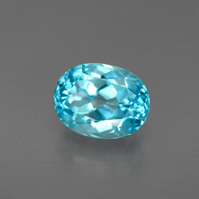 Topacio azul natural de 2,38 ct, corte óvalo, VVS