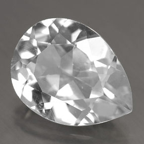 Topacio blanco natural de 8,70 ct, en forma de pera, VVS