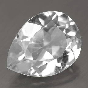 Topacio blanco natural de 8,70 ct, en forma de pera, VVS