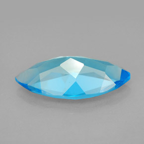 Topacio azul natural de 6,46 ct, marquesa, VVS-VS