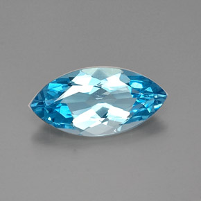 Topacio azul natural de 4,90 ct, marquesa, VVS