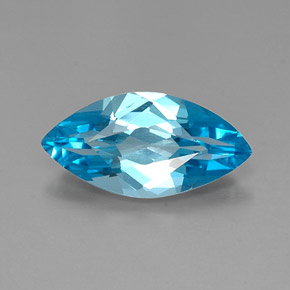 Topacio azul natural de 5,78 ct, marquesa, VVS