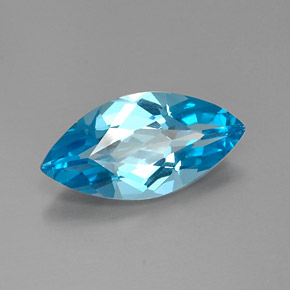 Topacio azul natural de 5,78 ct, marquesa, VVS