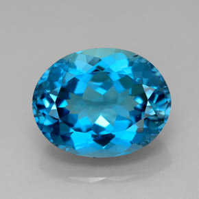 Topacio azul natural de 7,73 ct, corte óvalo, VVS