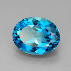 Topacio azul natural de 7,73 ct, corte óvalo, VVS