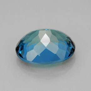 Topacio azul natural de 7,73 ct, corte óvalo, VVS