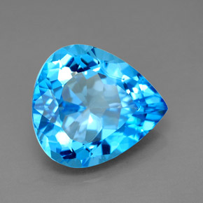 Topacio azul natural de 7,72 ct, en forma de pera, VVS