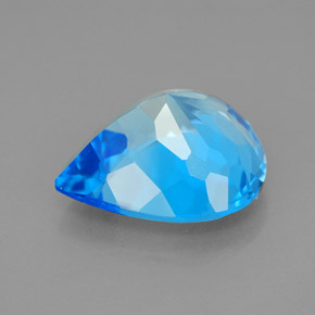 Topacio azul natural de 7,72 ct, en forma de pera, VVS
