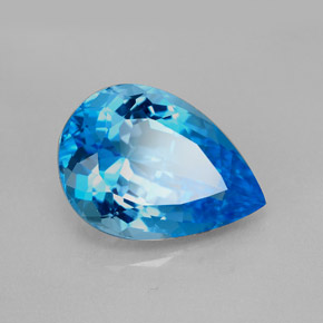 Topacio azul natural de 7,87 ct, en forma de pera, VVS
