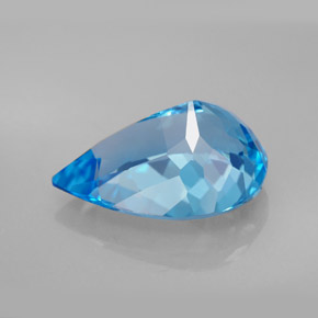 Topacio azul natural de 7,87 ct, en forma de pera, VVS