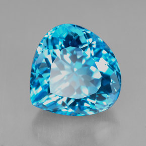 Topacio azul natural de 8,54 ct, en forma de pera, IF