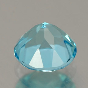 Topacio azul natural de 1,12 ct, corte redondo, IF