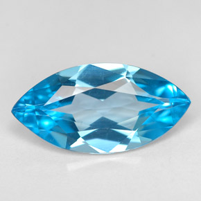 Topacio azul natural de 5,63 ct, marquesa, IF