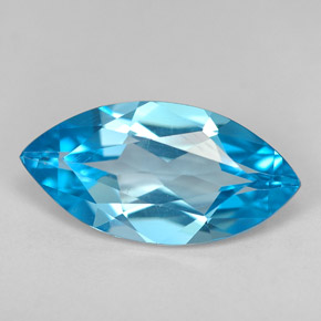 Topacio azul natural de 5,63 ct, marquesa, IF