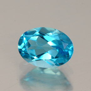 Topacio azul natural de 1,08 ct, corte óvalo, VS