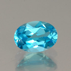 Topacio azul natural de 0,95 ct, corte óvalo, VVS-VS