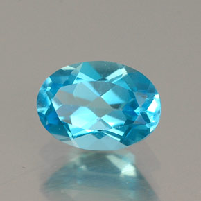 Topacio azul natural de 0,95 ct, corte óvalo, VVS-VS