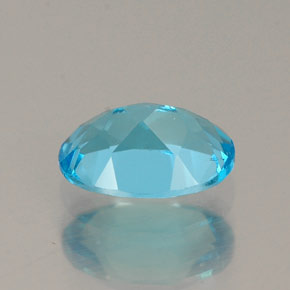 Topacio azul natural de 0,95 ct, corte óvalo, VVS-VS
