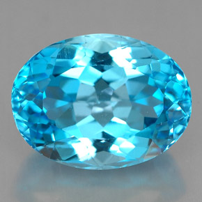 Topacio azul natural de 9,91 ct, corte óvalo, VVS