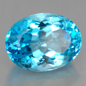 Topacio azul natural de 9,91 ct, corte óvalo, VVS