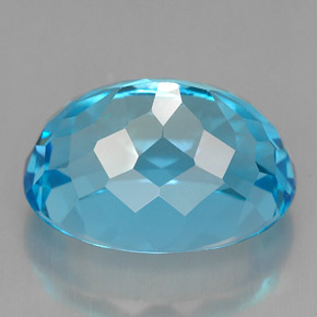 Topacio azul natural de 9,91 ct, corte óvalo, VVS