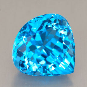 Topacio azul natural de 12,17 ct, en forma de pera, VVS