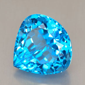 Topacio azul natural de 12,17 ct, en forma de pera, VVS