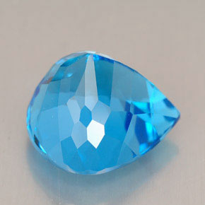 Topacio azul natural de 12,17 ct, en forma de pera, VVS