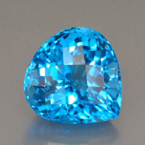 Topacio azul natural de 12,38 ct, en forma de pera, VVS