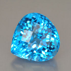 Topacio azul natural de 12,38 ct, en forma de pera, VVS